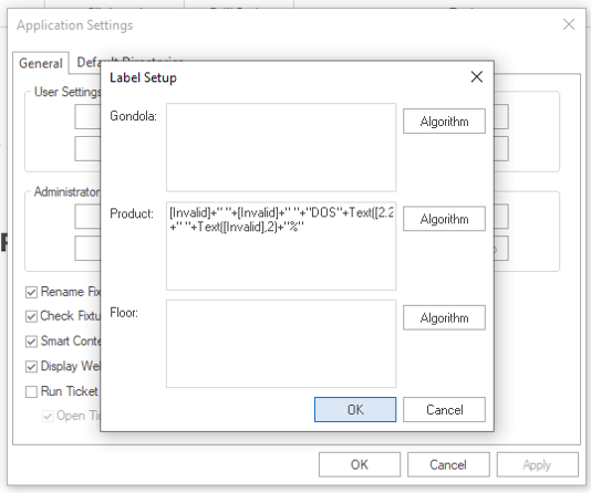 Label Setup window in DotActiv