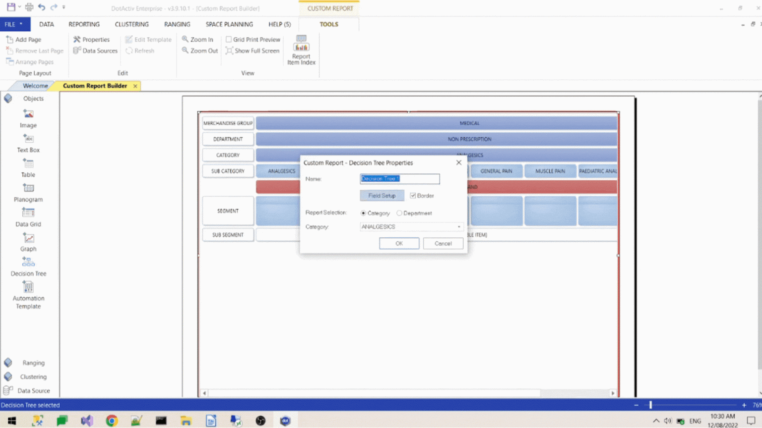 How To Add A Decision Tree To A Report Template - DotActiv PowerBase